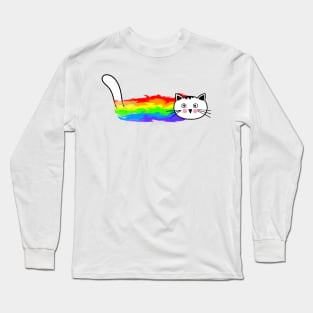 Cat Rainbow Fire LGBT Pride Month Support Long Sleeve T-Shirt
